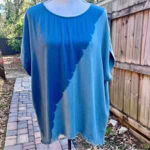 Umgee Dip Dye Lady’s Top im Peacock; Size Small